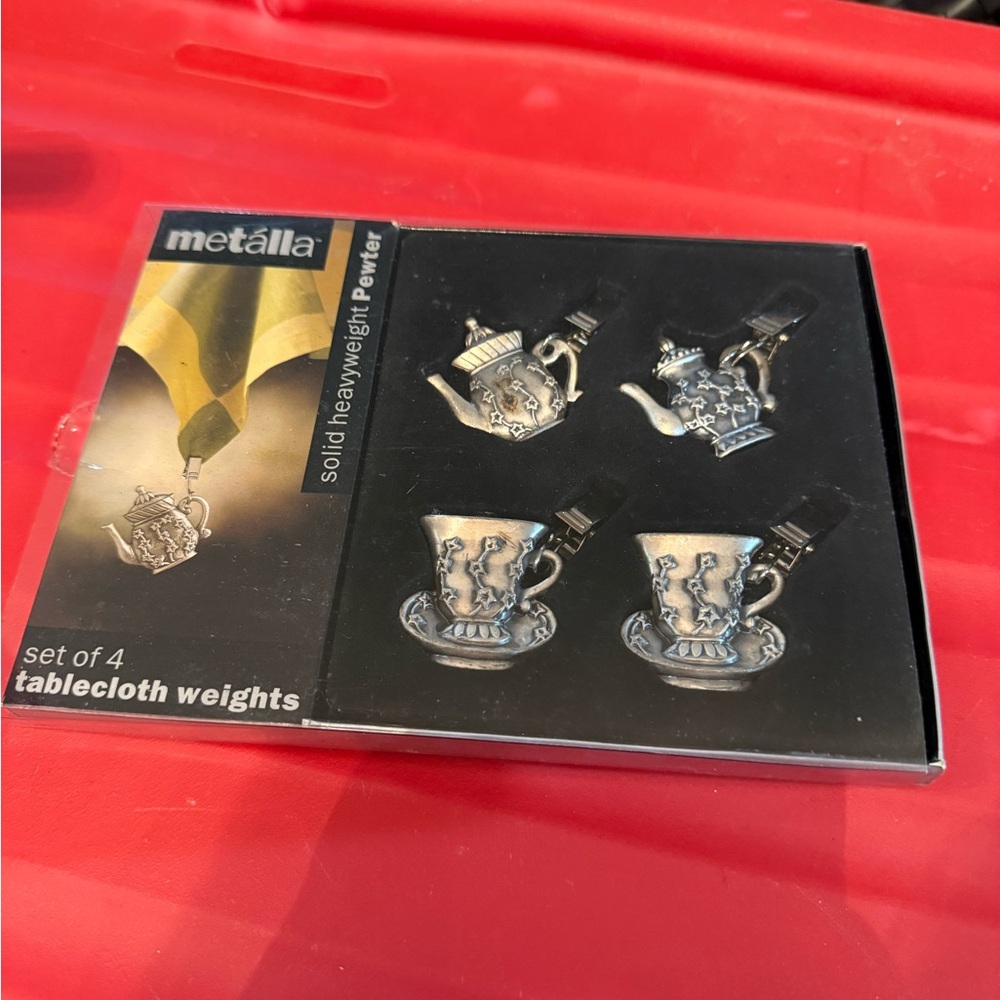 Silver Tablecloth Weights Set